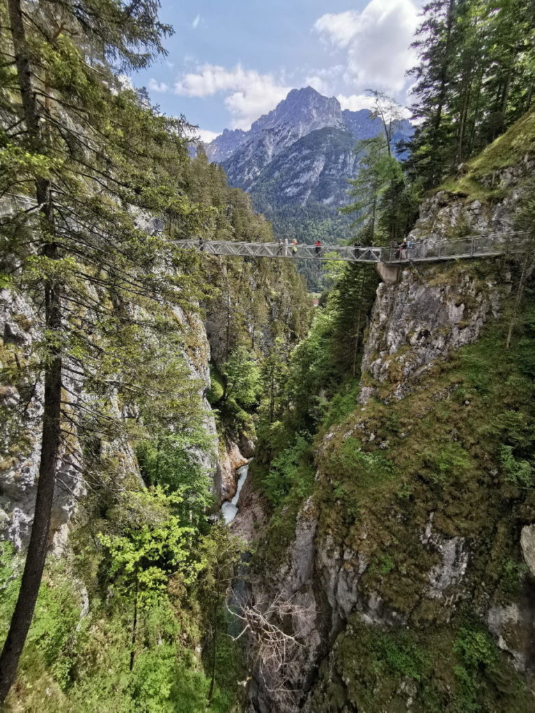 Der Blick aus der Leutaschklamm auf´s Karwendel